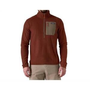 NEW PATAGONIA men's r1 air zip-neck top in dried vanilla